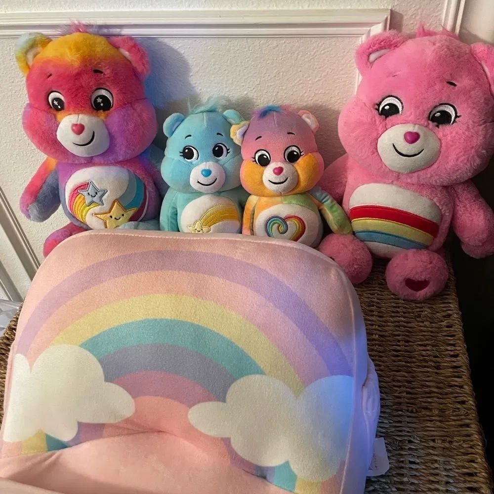 Love 2 Design Rainbow Plush Tablet Holder with Care Bears Lot x 4